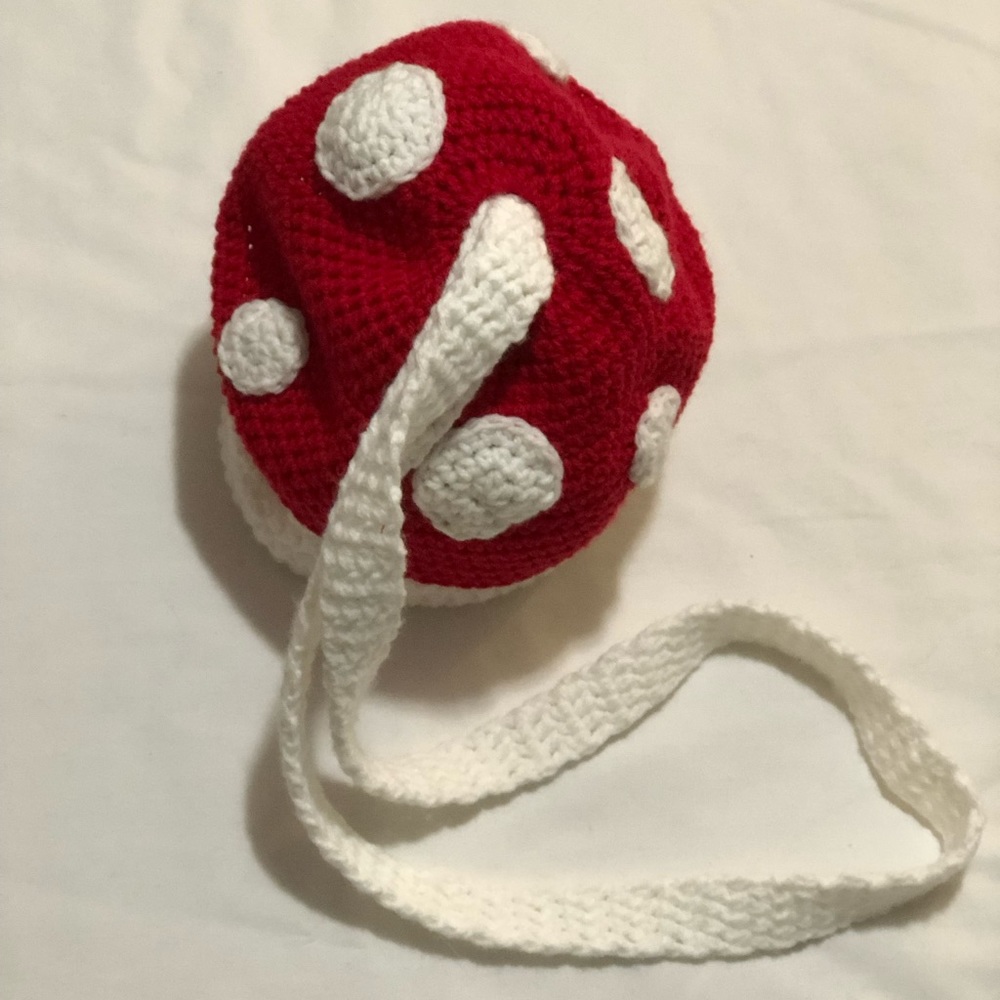 Unique crochet mushroom 🍄 crossbody bag, Cottagecore,